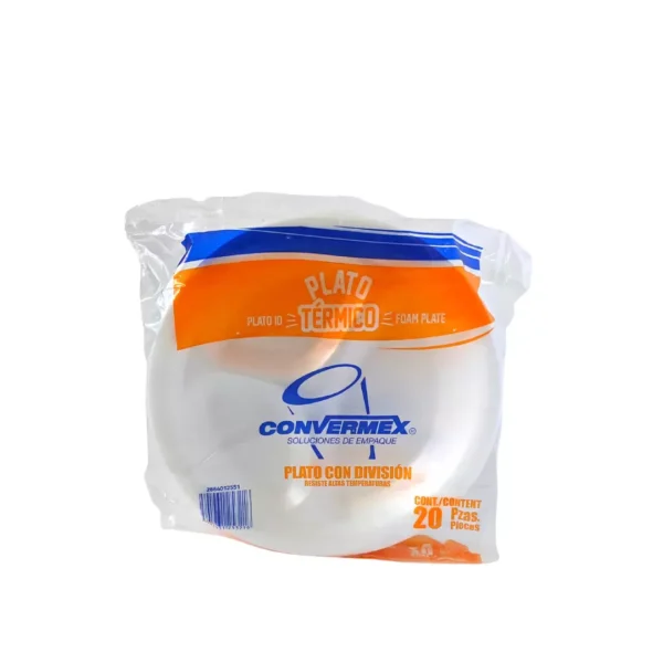 Plato #10 c/ división Convermex c/20 pzs