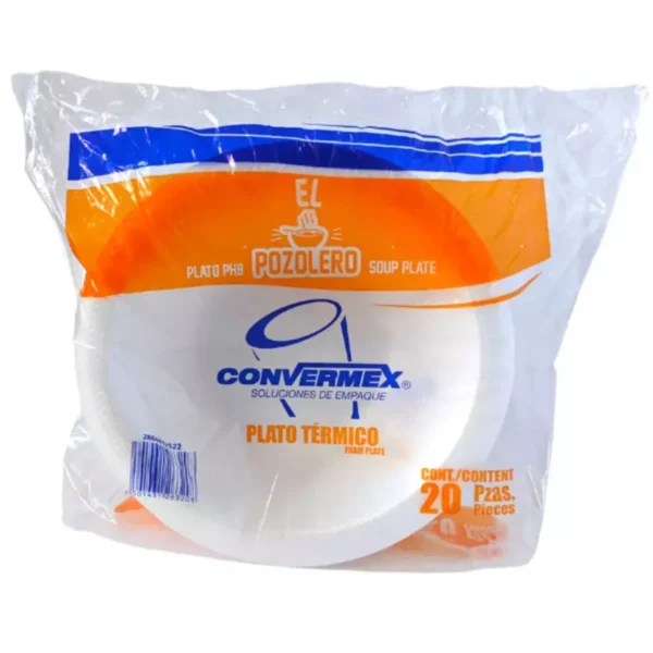 Plato Pozolero Ph8 Convermex  c/20 pzs